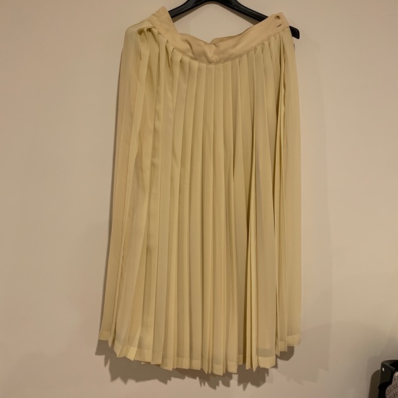 Louis Feraud vintage cream pleated midi skirt 12